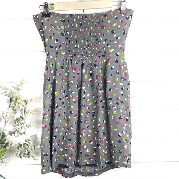 COOPERATIVE Gray Animal Print Strapless Dress - Picture 2 of 8